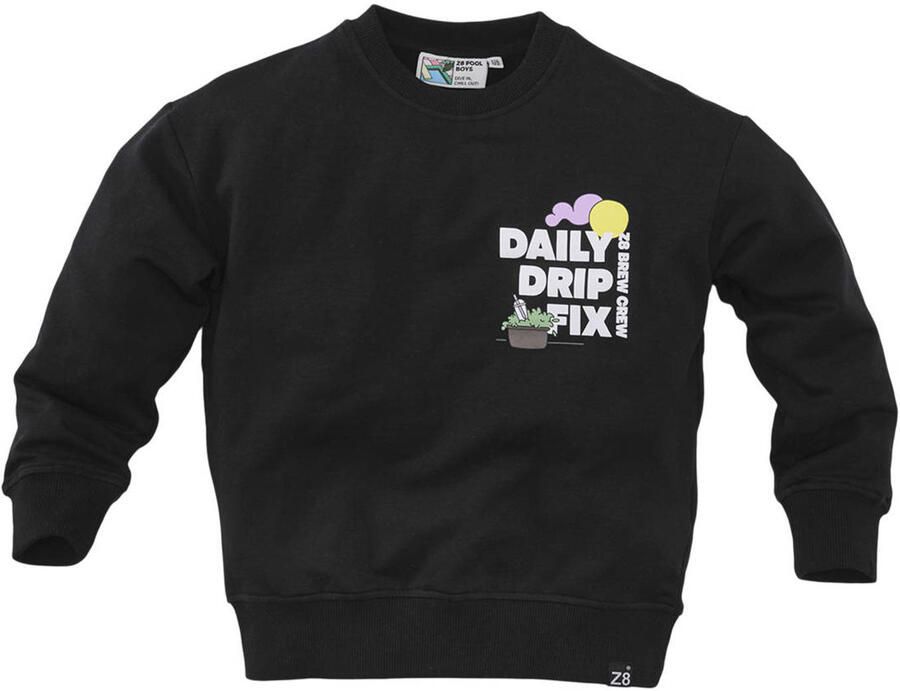 Z8 kids sweater Malick met backprint zwart - Foto 4