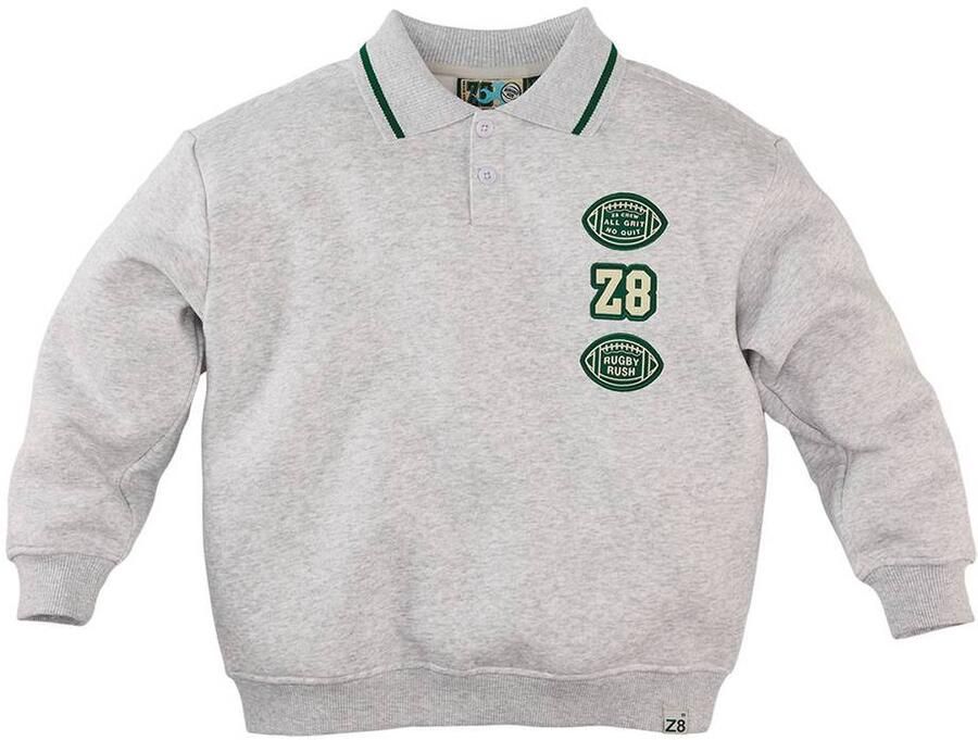 Z8 kids sweater met borduursels en tekst grijs groen Tekst - Foto 4