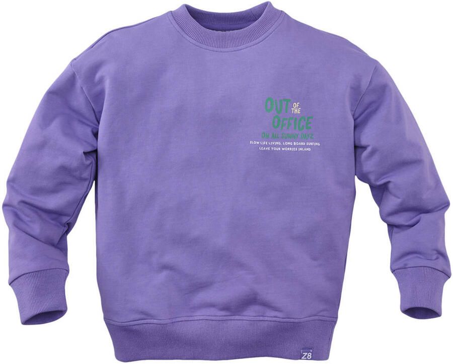 Z8 kids sweater Miran met backprint paars