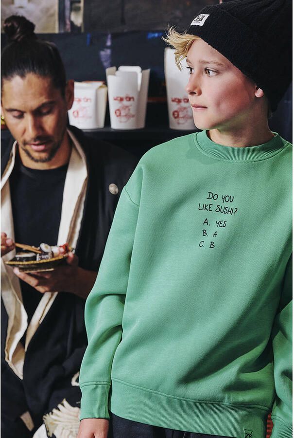 Z8 kids sweater Misja met backprint groen - Foto 5