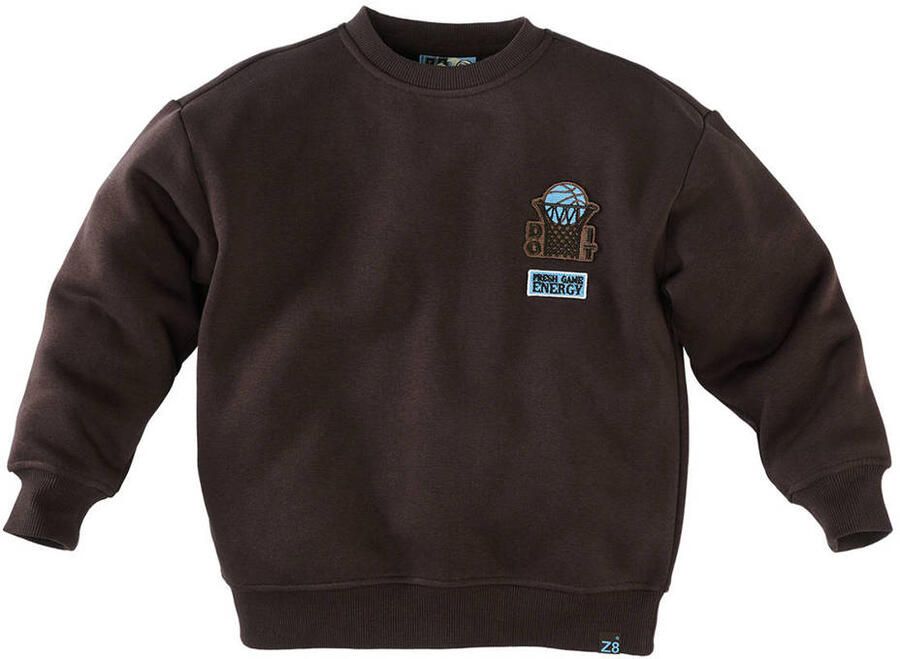 Z8 kids sweater Pascal met backprint donkerbruin