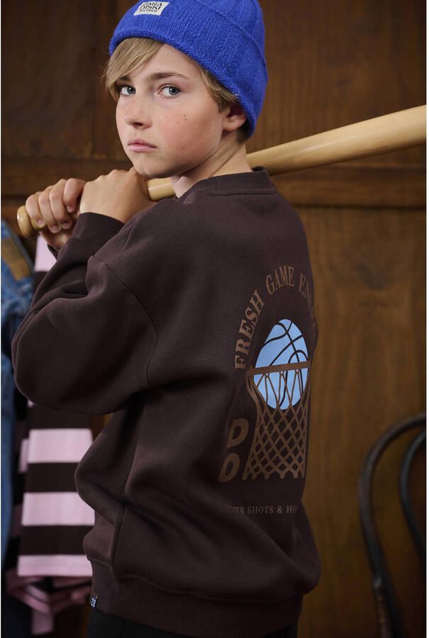 Z8 kids sweater Pascal met backprint donkerbruin - Foto 2