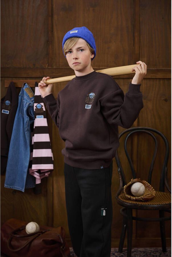 Z8 kids sweater Pascal met backprint donkerbruin - Foto 3