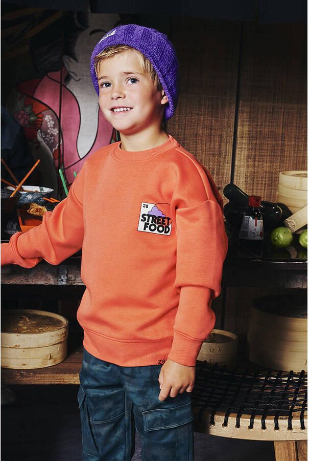 Z8 kids sweater Tyce met backprint oranje - Foto 4