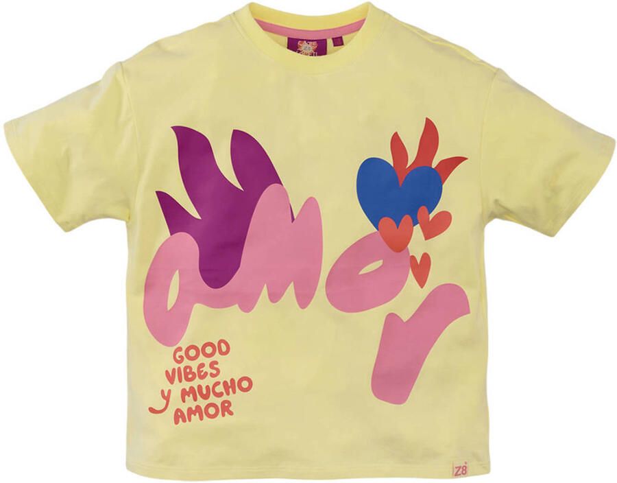 Z8 kids T-shirt Alisha lichtgeel roze paars - Foto 5