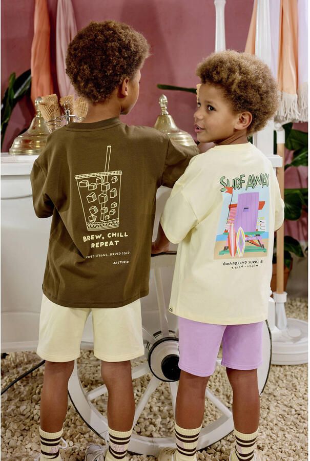 Z8 kids T-shirt Arno met backprint lichtgeel - Foto 6