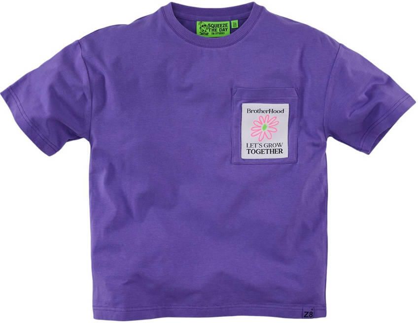 Z8 kids T-shirt Celestino met backprint paars - Foto 3