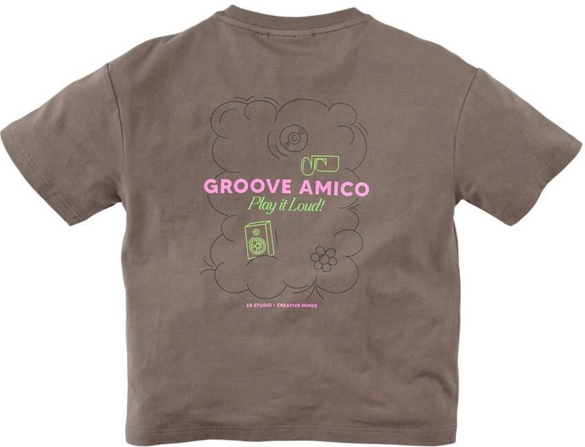 Z8 kids T-shirt Elio met backprint bruin