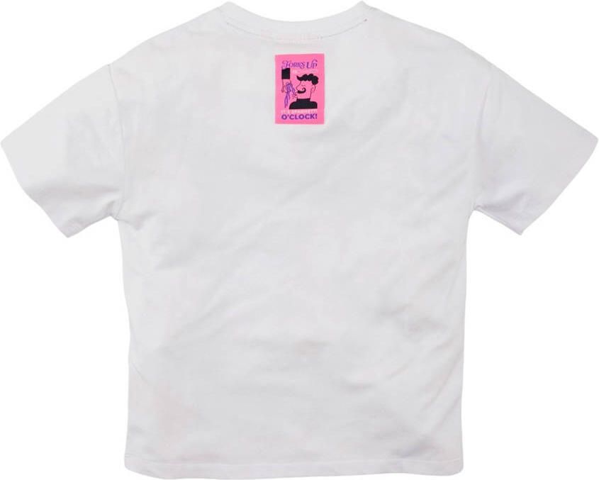 Z8 kids T-shirt Floriano met printopdruk wit roze paars