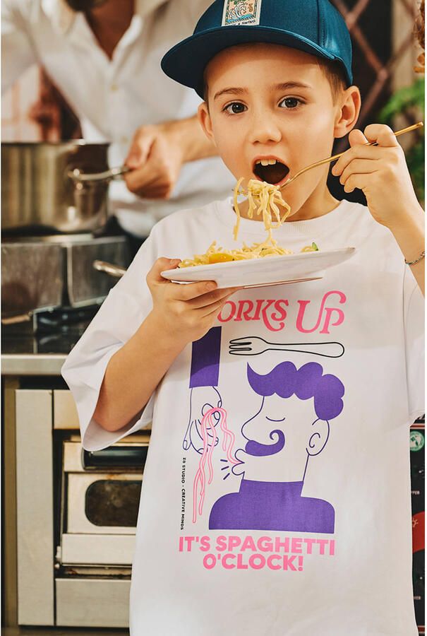 Z8 kids T-shirt Floriano met printopdruk wit roze paars - Foto 2