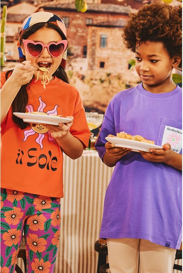 Z8 kids T-shirt Juliette met printopdruk koraalrood - Foto 2