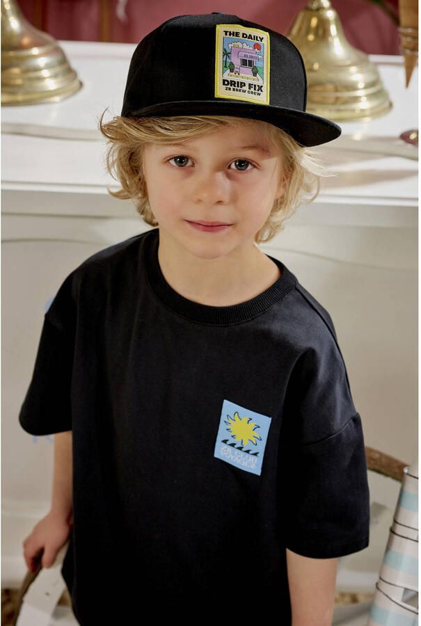 Z8 kids T-shirt Thierno met backprint zwart geel - Foto 5