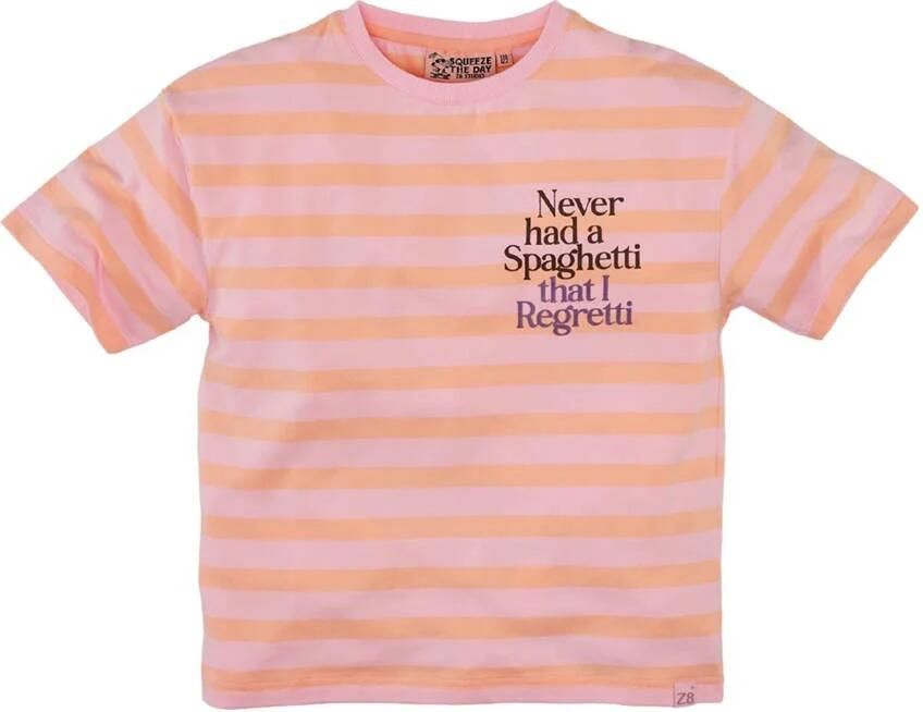 Z8 kids T-shirtr Lucca met streepprint lichtroze lichtoranje - Foto 5
