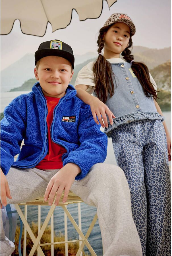 Z8 kids teddy jas Kenan met backprint blauw - Foto 4