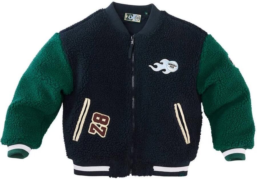 Z8 kids teddy winterjas donkerblauw Meerkleurig