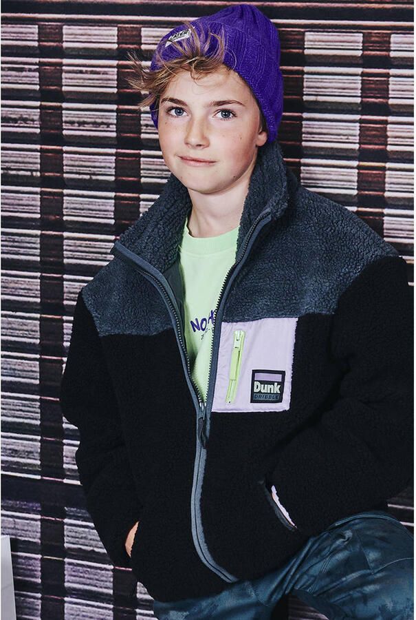 Z8 kids teddy winterjas Sverre donkerblauw groen - Foto 4