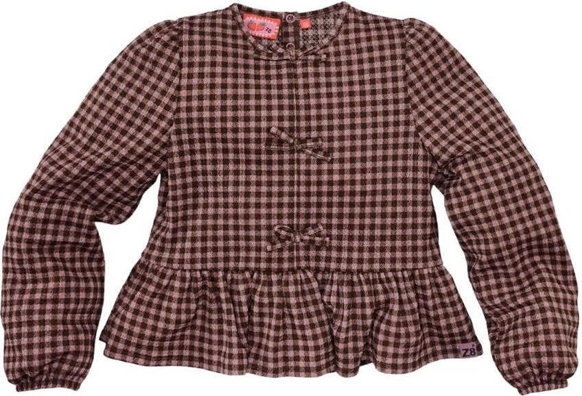 Z8 kids top met strikdetails bruin lila - Foto 5