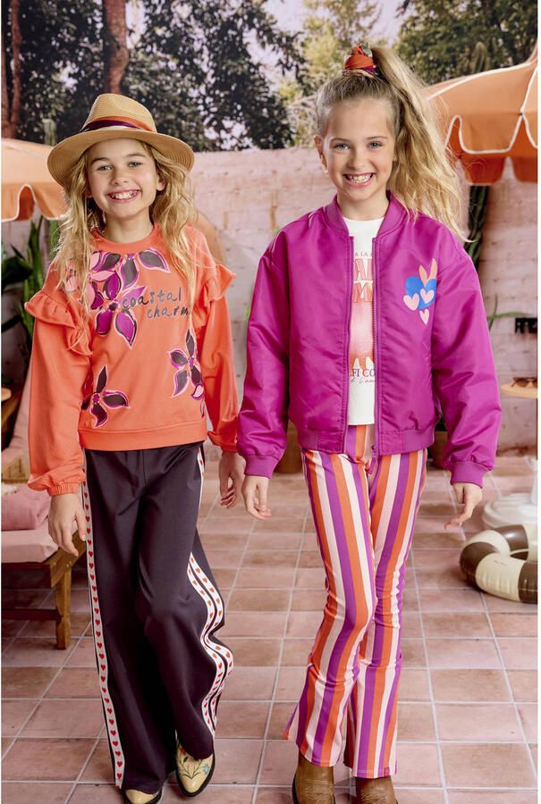 Z8 kids wide leg broek Jaydi bordeaux donkerrood - Foto 4