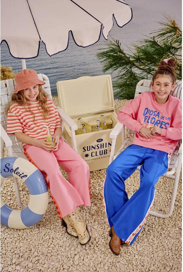 Z8 kids wide leg broek Juun lichtroze oranje - Foto 5