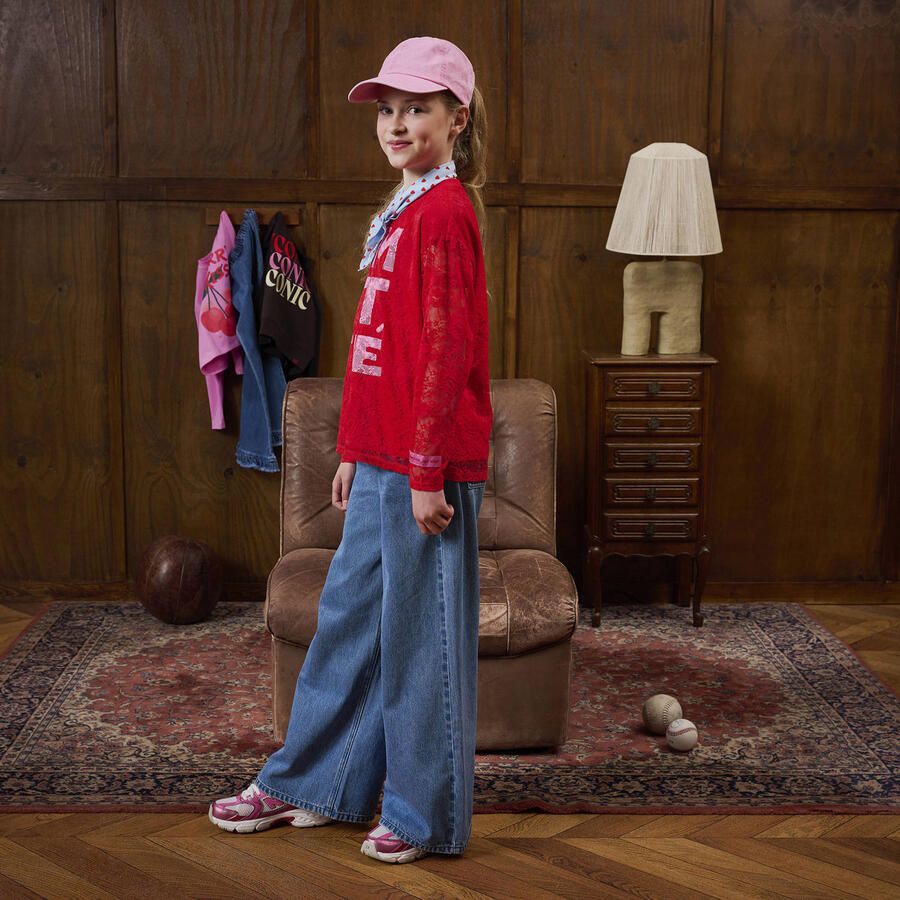 Z8 kids wide leg jeans Mosa Medium blue denim - Foto 2