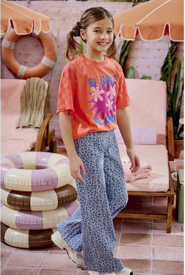 Z8 kids wide leg jeans Selin panterprint blauw - Foto 3
