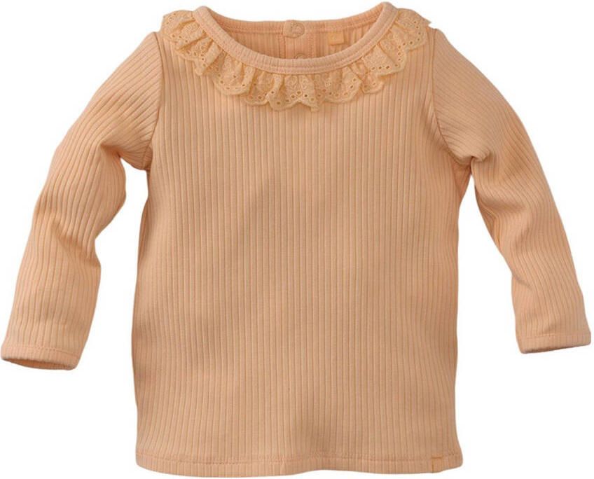 Z8 newborn longsleeve Acadia met broderie en ruches zachtoranje - Foto 3