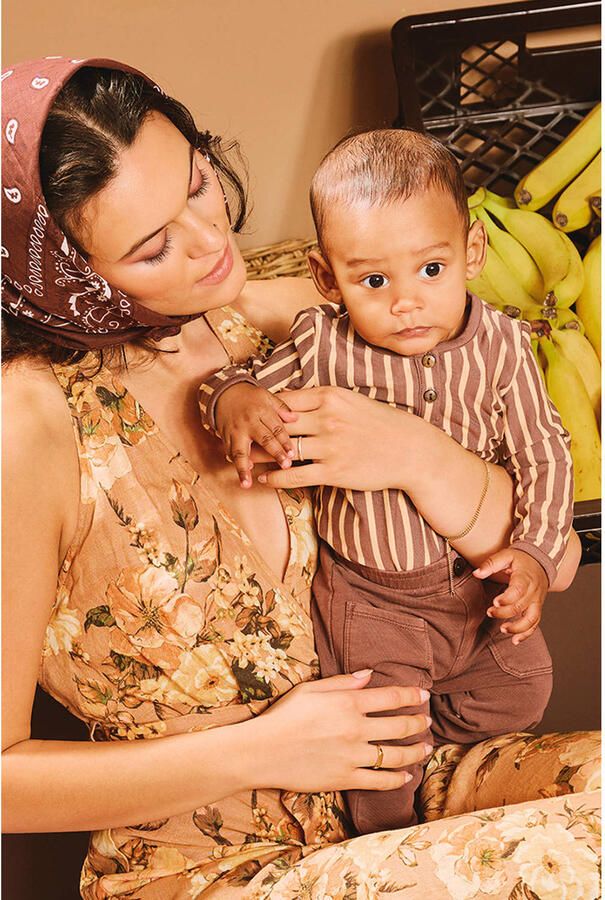 Z8 newborn romper Alfredo met streepdessin bruin zand - Foto 2