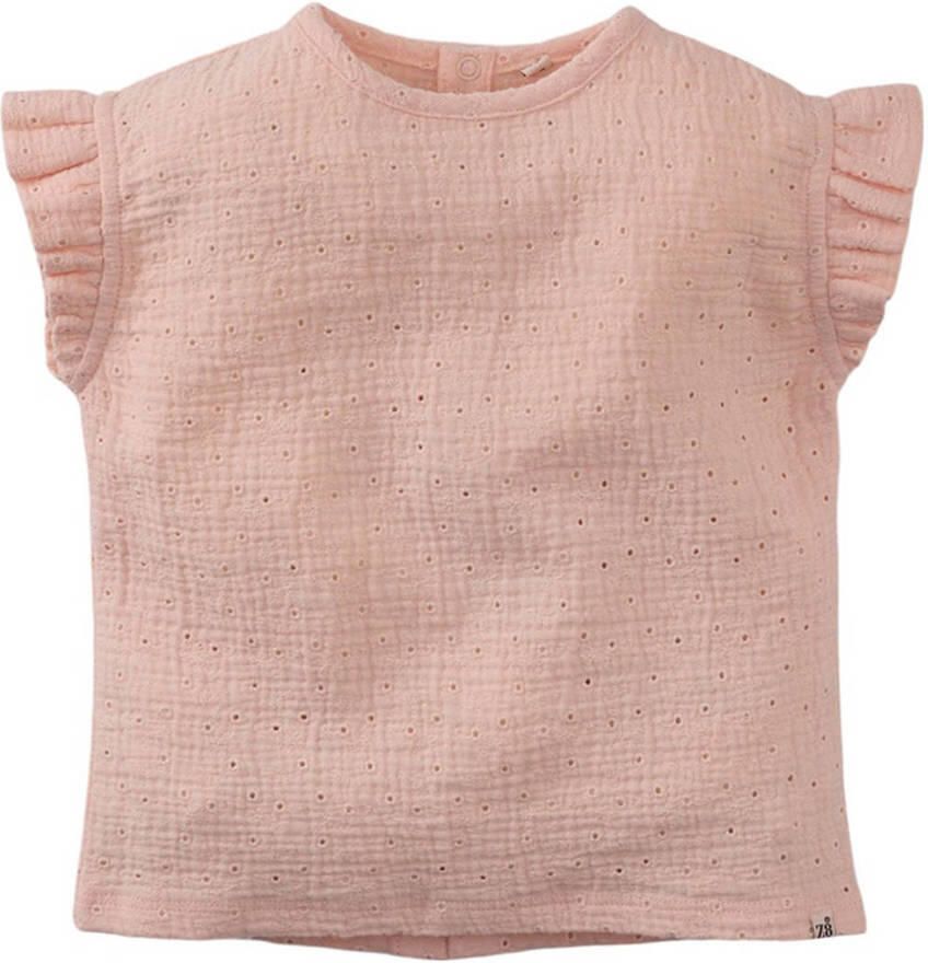Z8 newborn top Olimpia met ruches en broderie roze - Foto 2