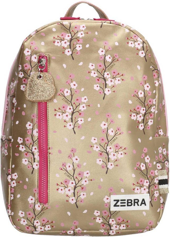 Zebra Trends rugzak Flower goudkleurig