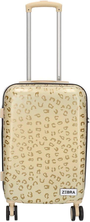 Zebra Trends trolley Animal 55 cm. met panterprint goudkleurig
