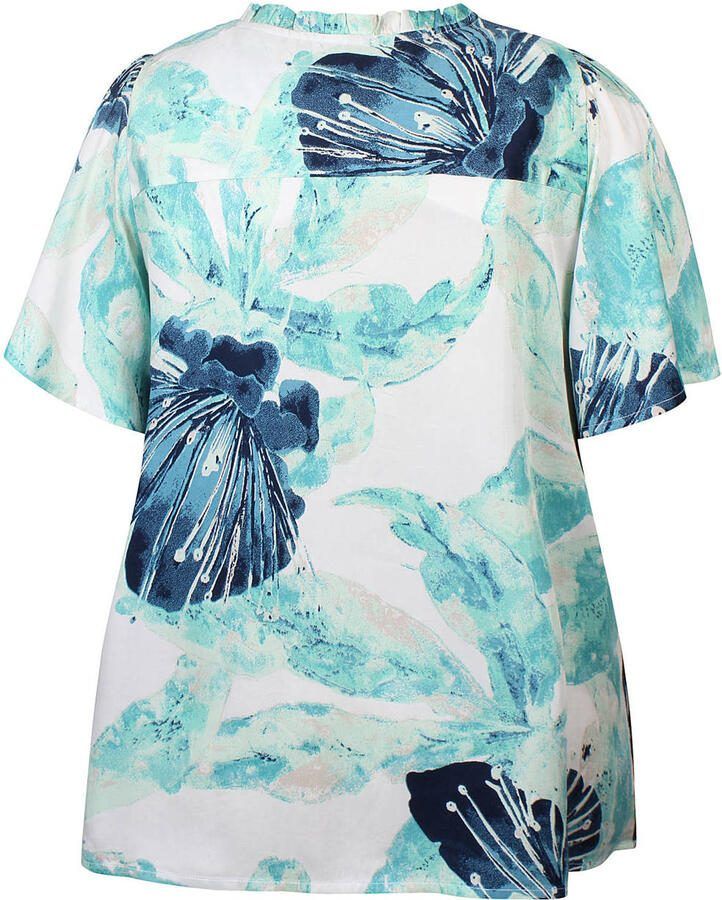 Zhenzi gebloemde blousetop blauw - Foto 2
