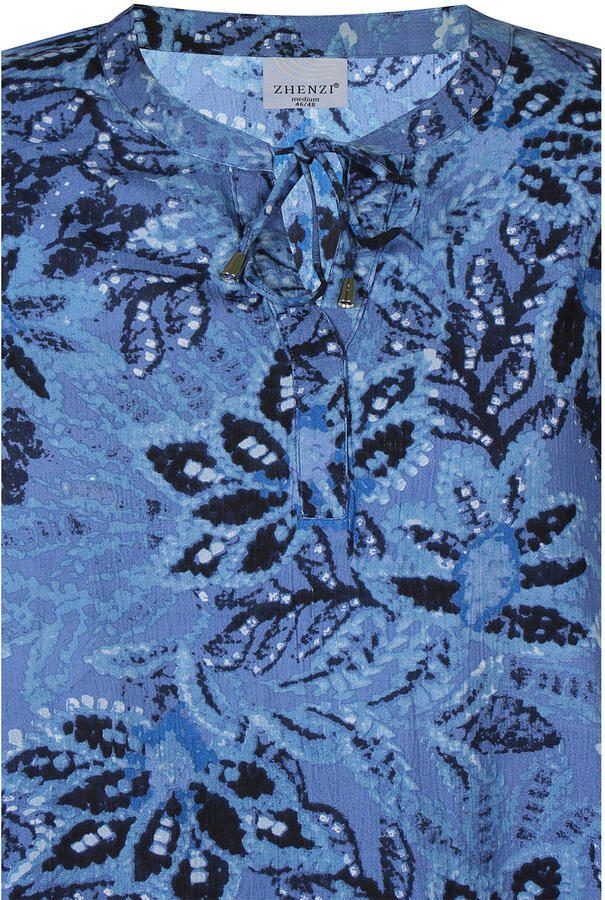 Zhenzi gebloemde top blauw - Foto 2