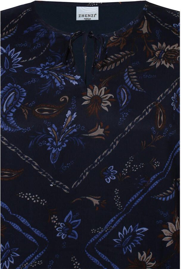 Zhenzi gebloemde top Plus Size donkerblauw - Foto 3
