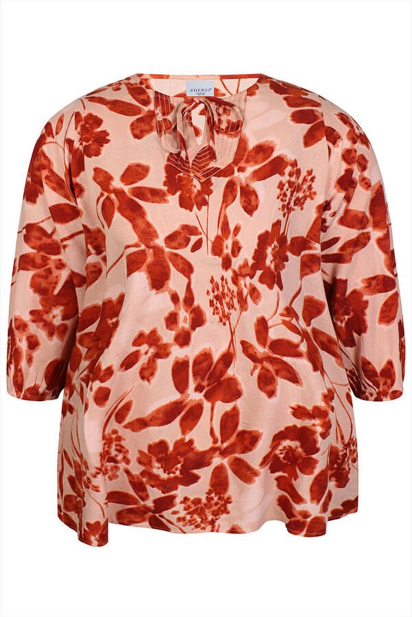 Zhenzi gebloemde top Plus Size rood