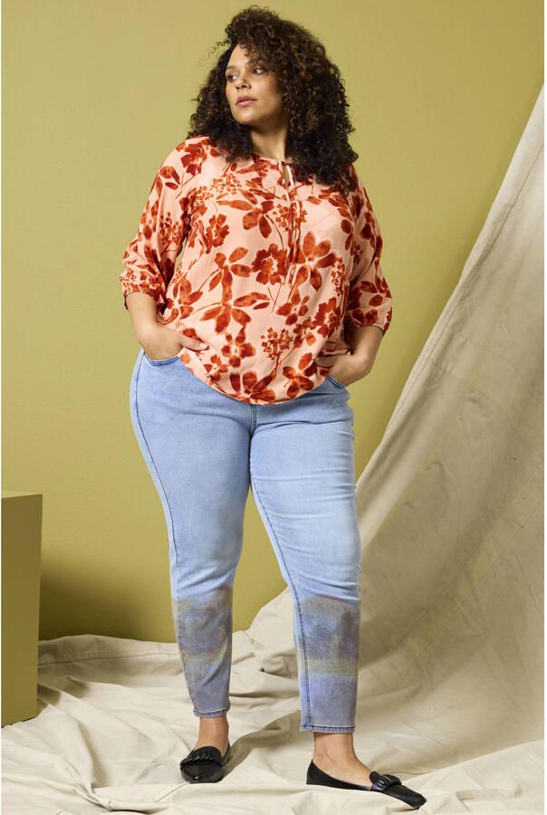Zhenzi gebloemde top Plus Size rood - Foto 3