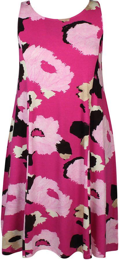 Zhenzi gebloemde zomerjurk Plus Size roze