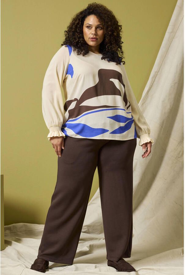 Zhenzi loose fit broek Plus Size bruin - Foto 2