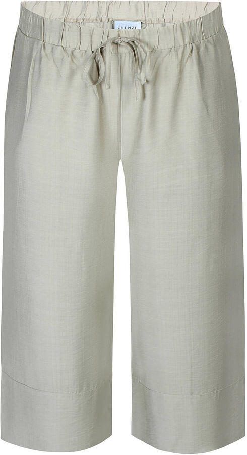 Zhenzi loose fit cropped broek met rijgdetail Plus Size lichtgroen - Foto 3