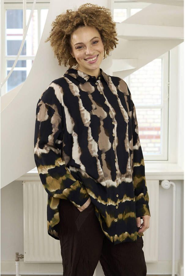 Zhenzi Plus Size blouse met print meerkleurig