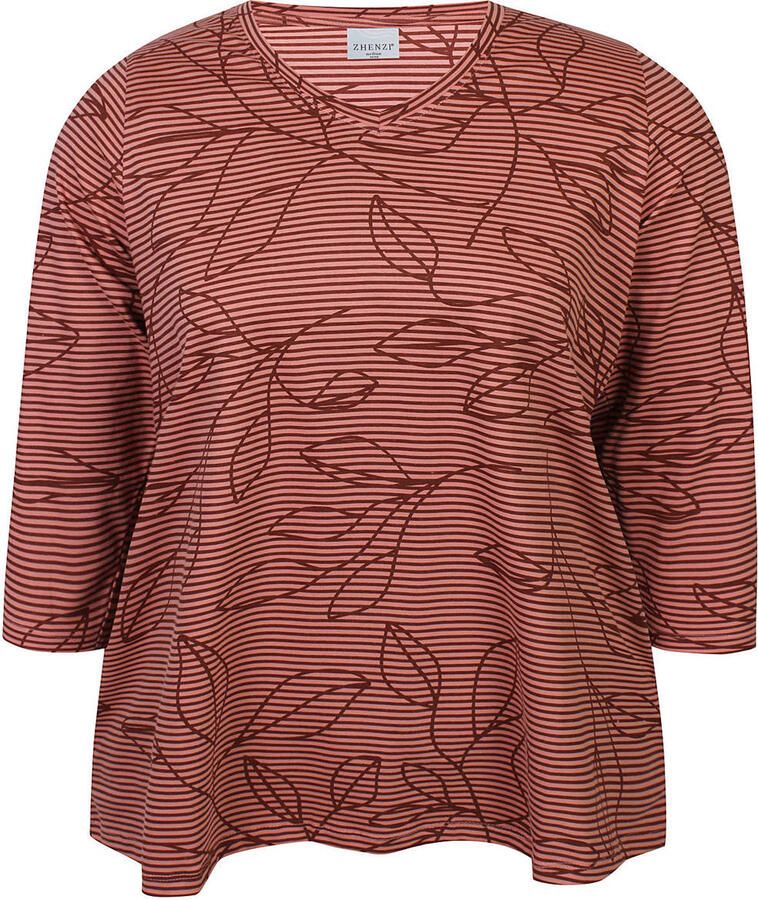 Zhenzi Plus Size gebloemde top donkerrood