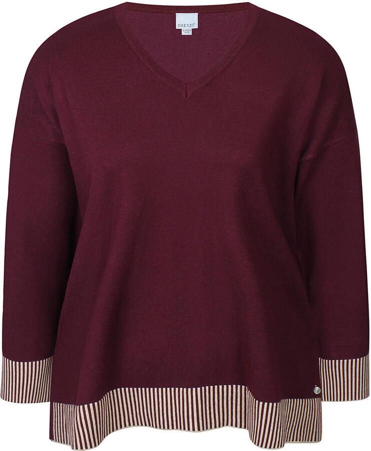 Zhenzi pullover Plus Size donkerrood