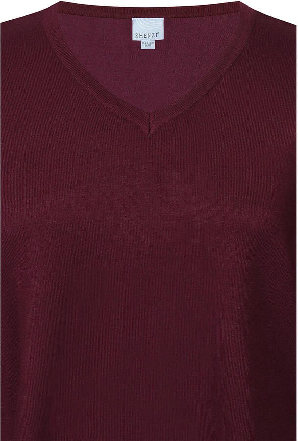 Zhenzi pullover Plus Size donkerrood - Foto 2