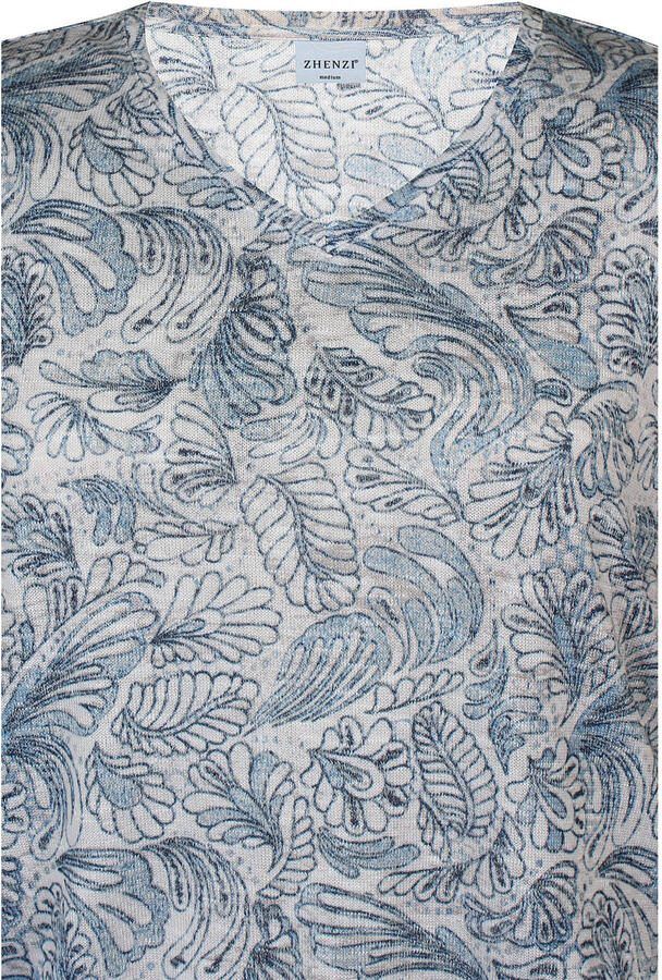 Zhenzi top met paisley print lichtblauw