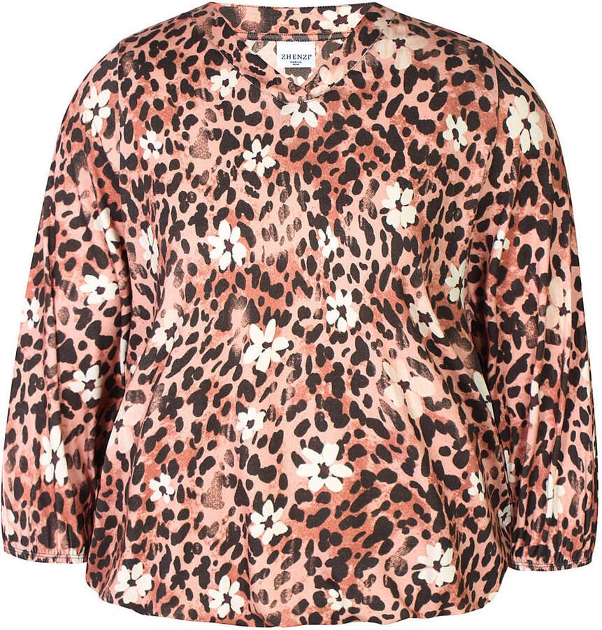 Zhenzi top met print Plus Size oudroze