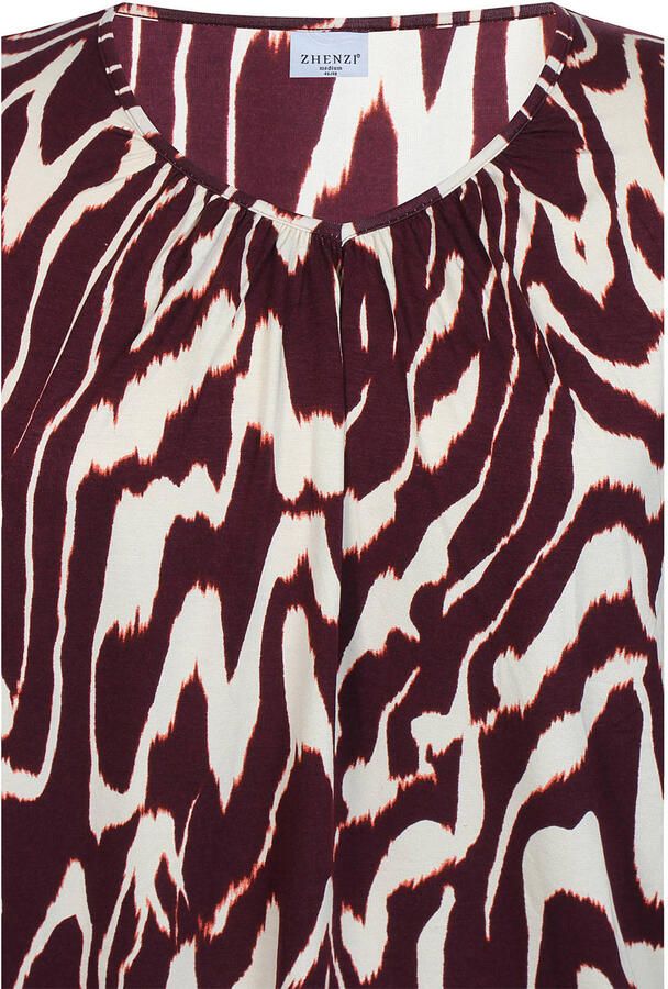 Zhenzi top Plus Size met print donkerrood - Foto 3
