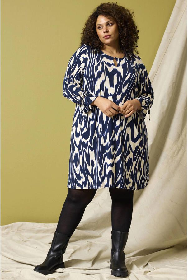 Zhenzi tuniek Plus Size met print donkerblauw