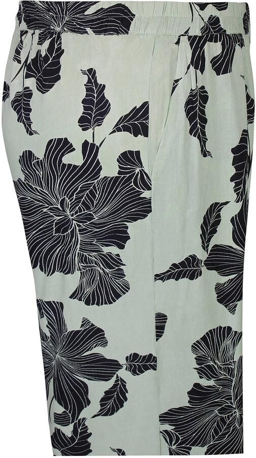 Zhenzi wide leg high waist gebloemde broek lichtgroen - Foto 2