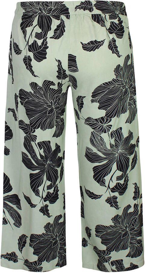 Zhenzi wide leg high waist gebloemde broek lichtgroen - Foto 3