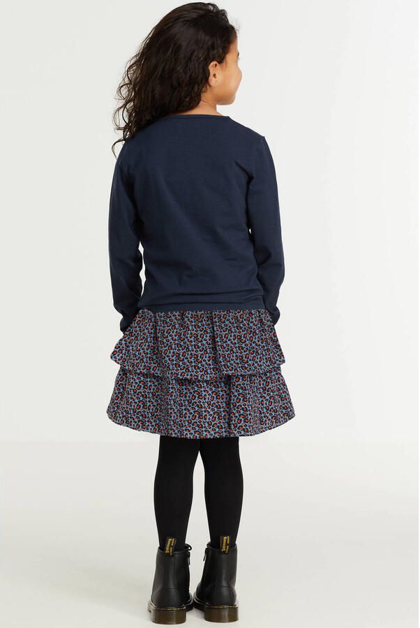 Zigga rok met panterprint blauw roestbruin Meisjes Polyester Panterprint 140 - Foto 2