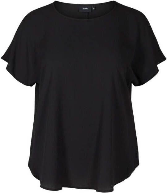 Zizzi T-shirt van gerecycled polyester zwart